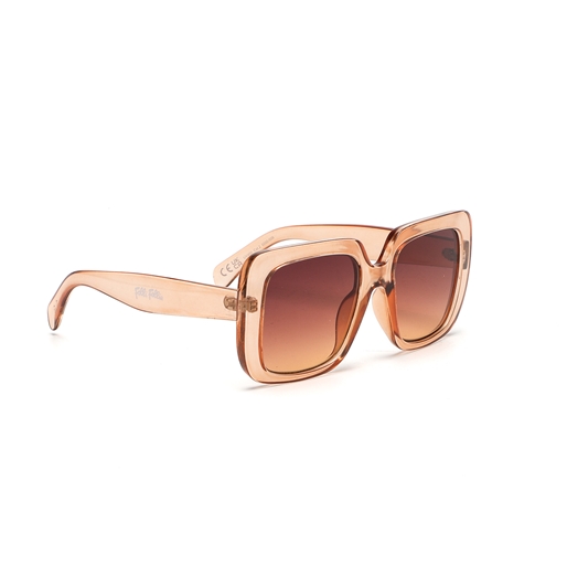 Sunglasses large square mask in honey color-