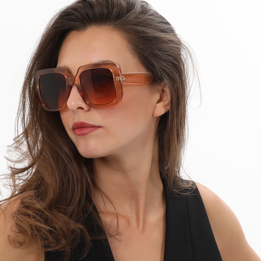 Sunglasses large square mask in honey color-