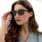 Sunglasses medium rectangular mask dark brown color-