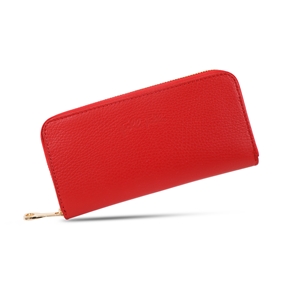 Mini Discoveries large red leather wallet with zipper-