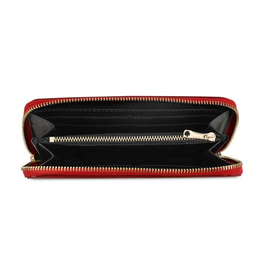 Mini Discoveries large red leather wallet with zipper-