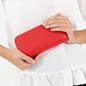 Mini Discoveries large red leather wallet with zipper-