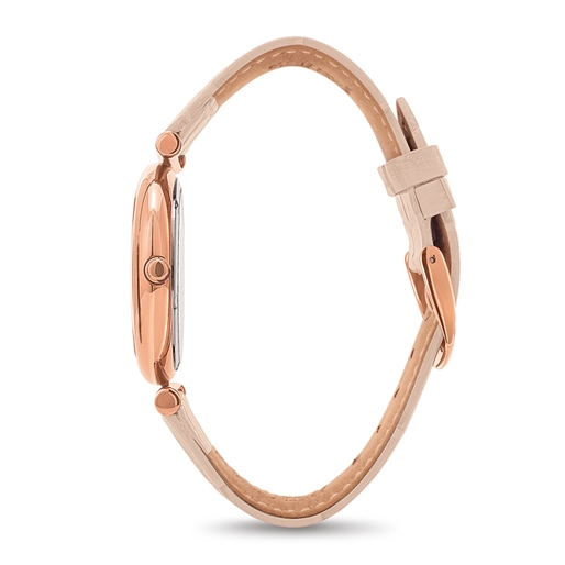 Sparkle Chic Big Case Leather Watch-