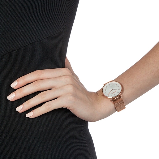 Lady Club gold plated large case bracelet watch-