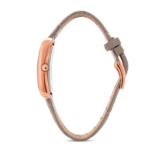 Style Swing Oblong Case Leather Watch-