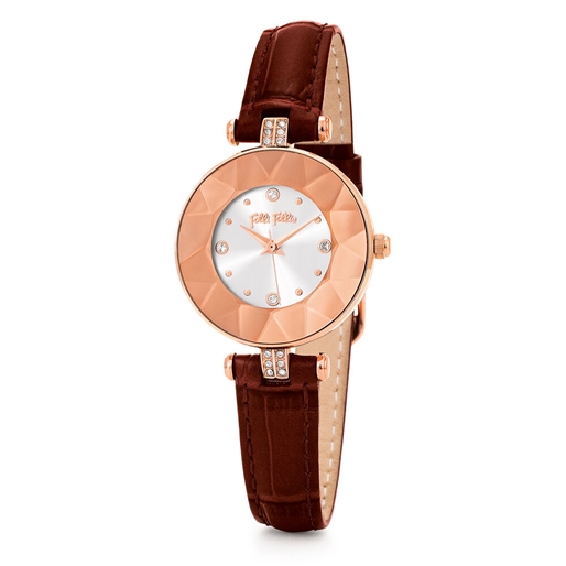 Chic and Sleek Small Case Leather Watch-