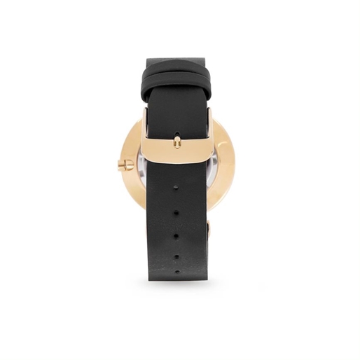 Vintage Dynasty gold plated watch with black leather strap-