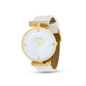 Vintage Dynasty gold plated watch with white leather strap-