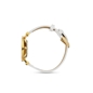 Vintage Dynasty gold plated watch with white leather strap-
