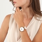 Vintage Dynasty gold plated watch with white leather strap-