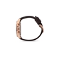 Color Me Free brown silicone strap rose gold plated watch-
