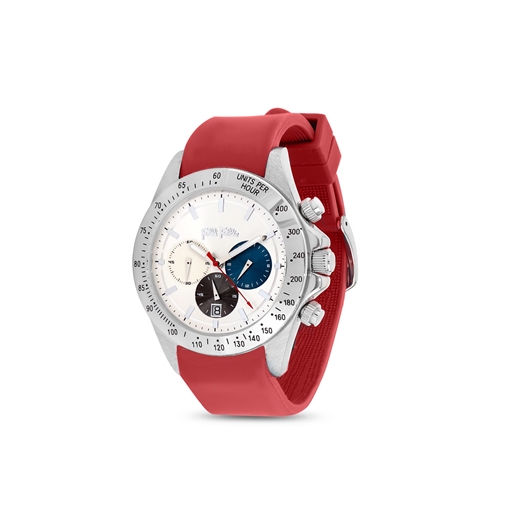 Color Me Free red silicone strap watch -