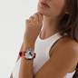 Color Me Free red silicone strap watch -
