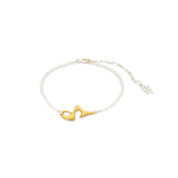 Beauty Flow silver chain bracelet with irregular motif