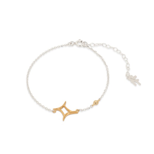 Star Sign ασημένιο βραχιόλι αλυσίδα με το ζώδιο Δίδυμος