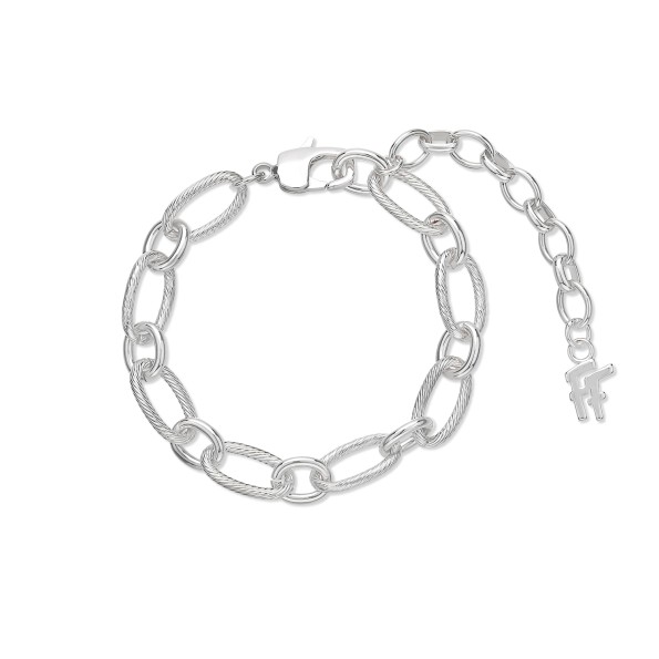 The Chain Addiction ασημί βραχιόλι αλυσίδα με οβάλ σφυρήλατους κρίκους