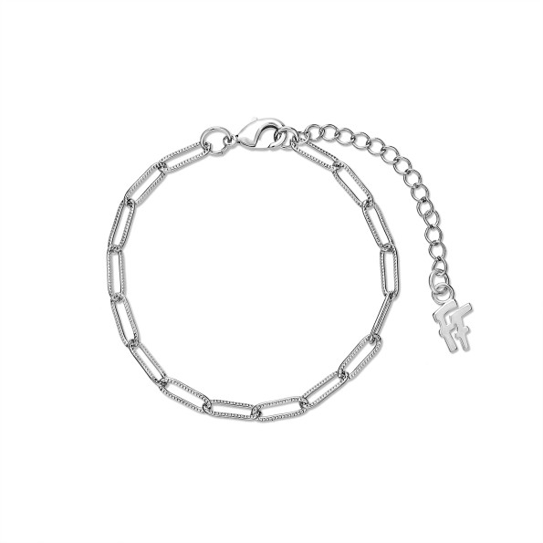 The Chain Addiction ασημί βραχιόλι αλυσίδα με οβάλ σφυρήλατους κρίκους
