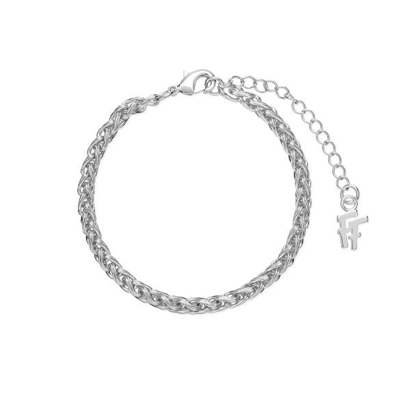 The Chain Addiction ασημί βραχιόλι με λεπτή πλεκτή αλυσίδα