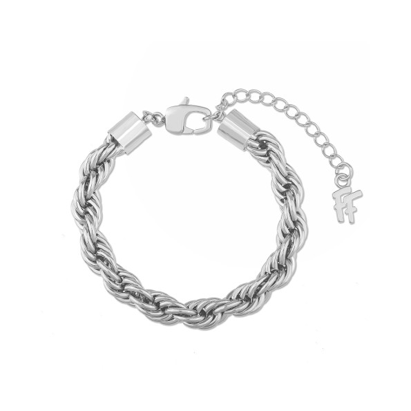 The Chain Addiction γυναικείο ασημί βραχιόλι φαρδιά αλυσίδα