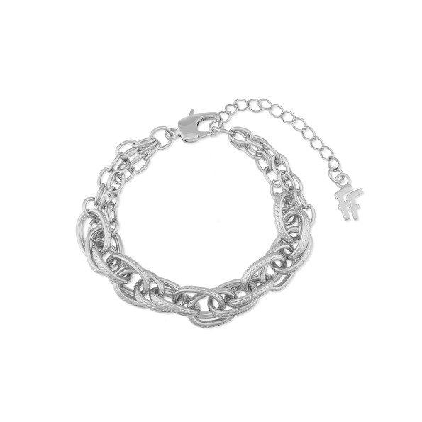 The Chain Addiction γυναικείο ασημί βραχιόλι πολύ φαρδιά αλυσίδα