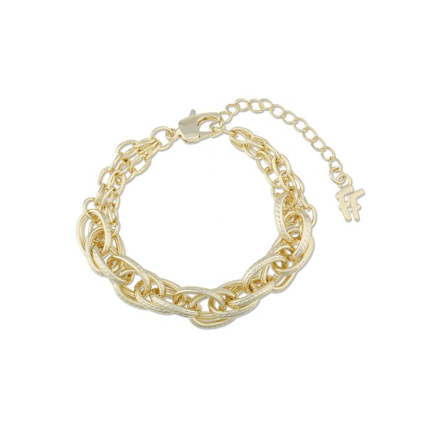 The Chain Addiction γυναικείο επίχρυσο βραχιόλι πολύ φαρδιά αλυσίδα