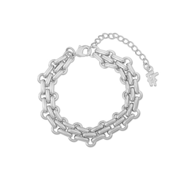 The Chain Addiction γυναικείο ασημί βραχιόλι με ορθογώνιους κρίκους