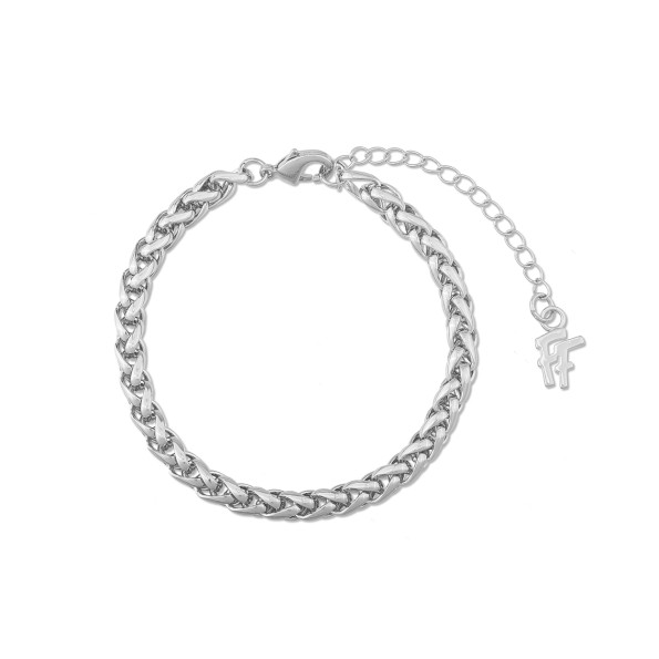 The Chain Addiction γυναικείο ασημί βραχιόλι φαρδιά αλυσίδα