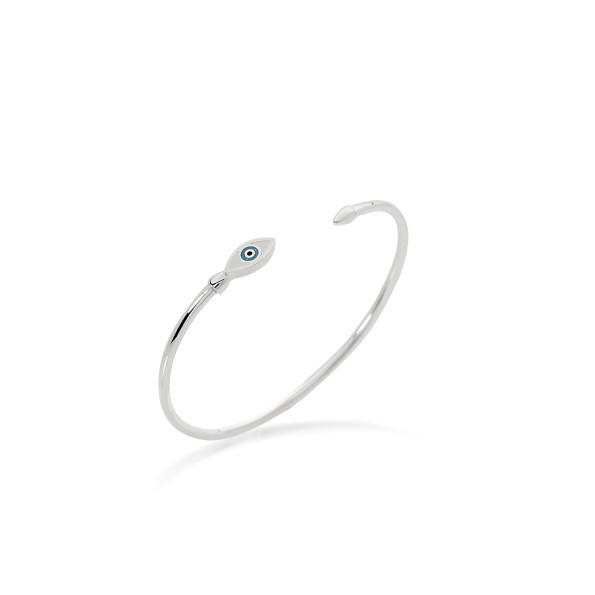 Eyez on me silver bangle with eye motif
