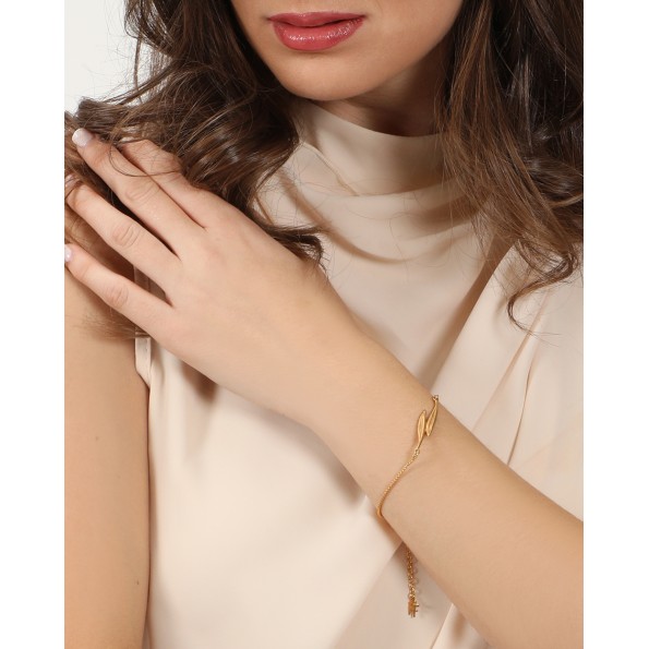 Anima Olea γυναικείο επίχρυσο βραχιόλι αλυσίδα Κοσμήματα