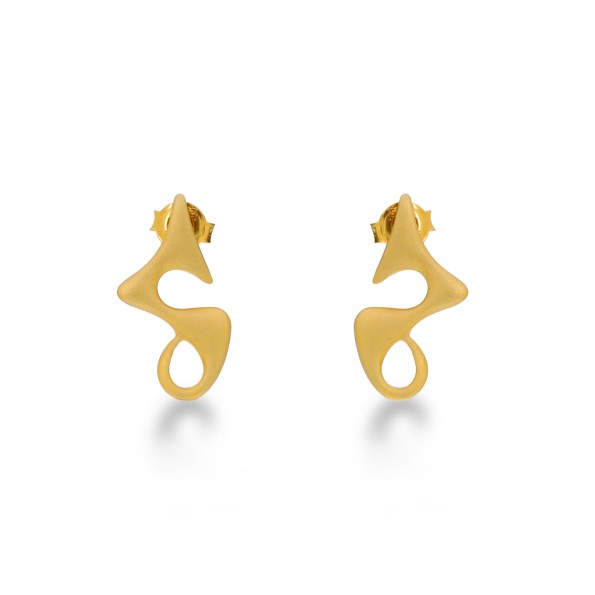 Beauty Flow medium matte gold plated earrings