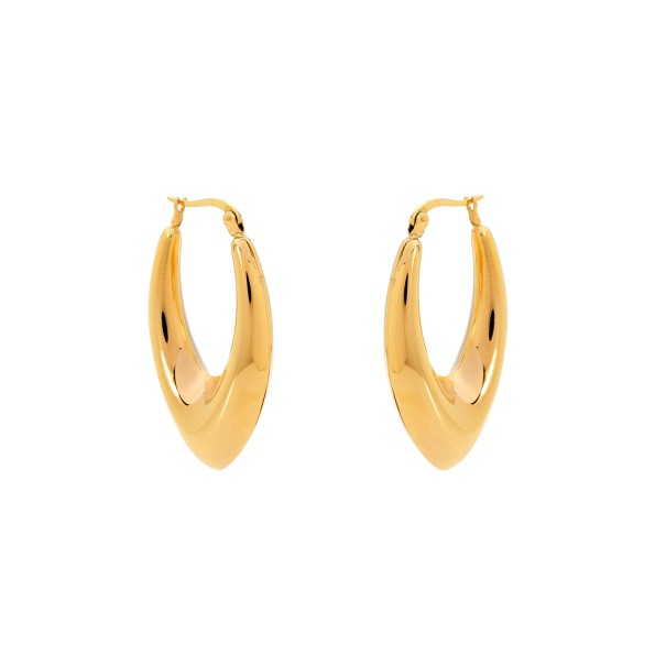 Hoops! Drop shape gold plated ladies earrings
