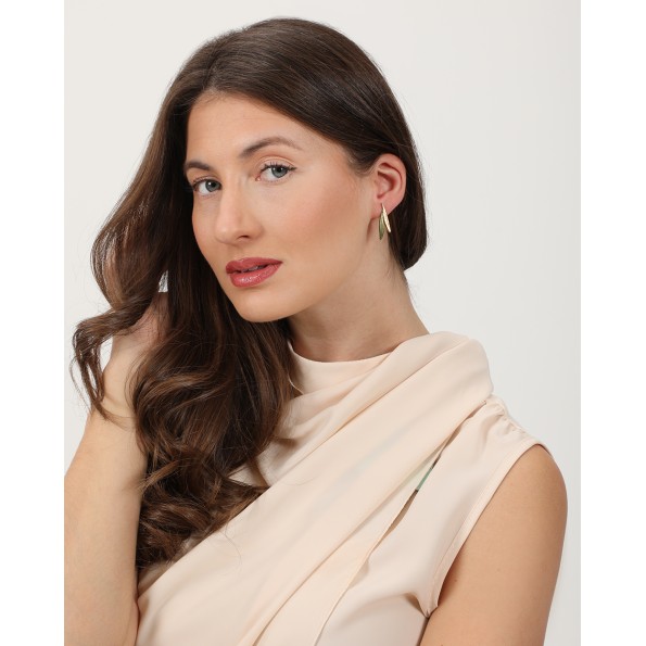 Anima Olea γυναικεία επίχρυσα κρεμαστά σκουλαρίκια με σμάλτο Κοσμήματα