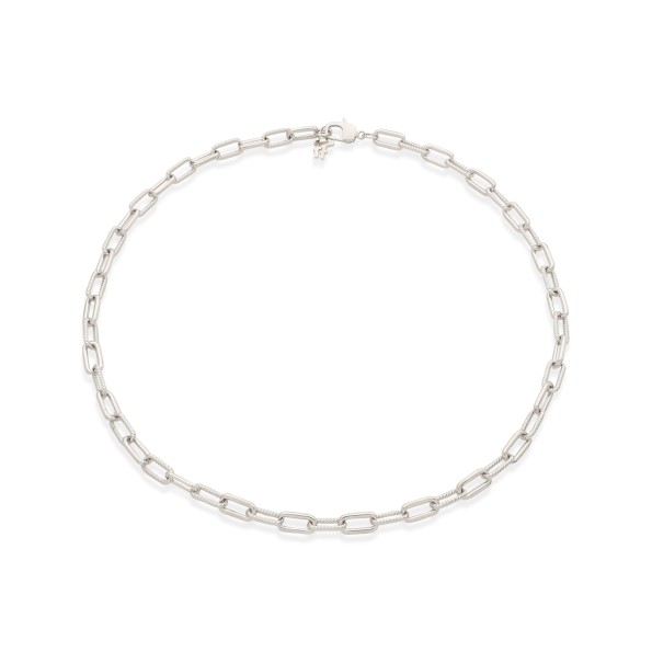 The Chain Addiction ασημί κολιέ αλυσίδα με ορθογώνιους κρίκους