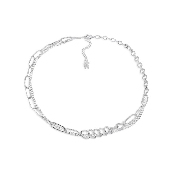 The Chain Addiction κοντό ασημί κολιέ με διπλή αλυσίδα