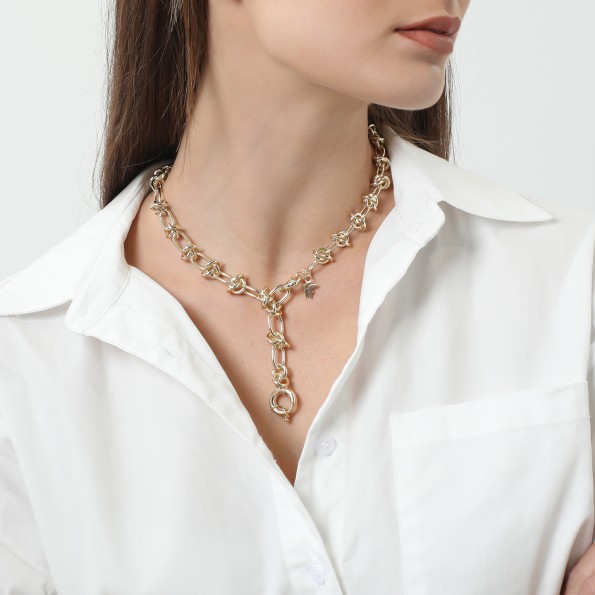 The Chain Addiction επίχρυσο κολιέ αλυσίδα με κόμπους Κοσμήματα