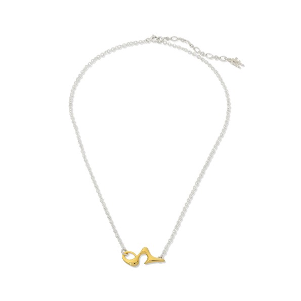 Beauty Flow short silver necklace with irregular motif