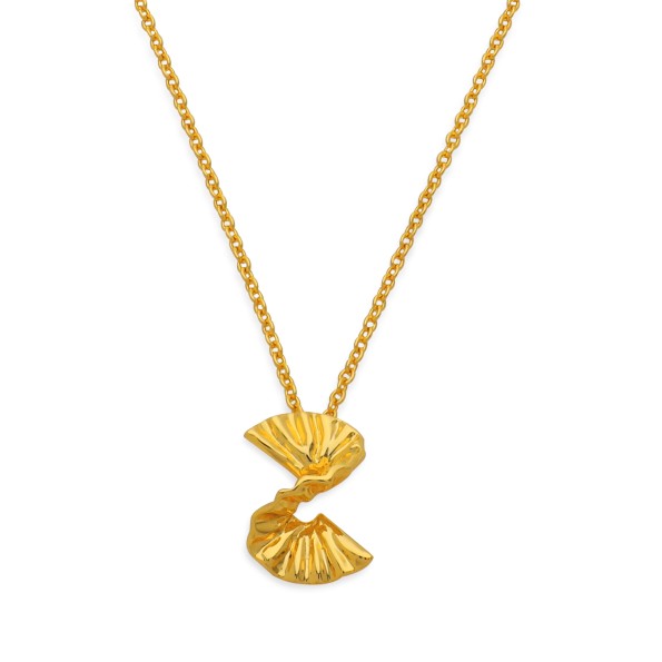Ruffle Glam κοντό επίχρυσο κολιέ αλυσίδα ακανόνιστο κυματιστό μοτίφ