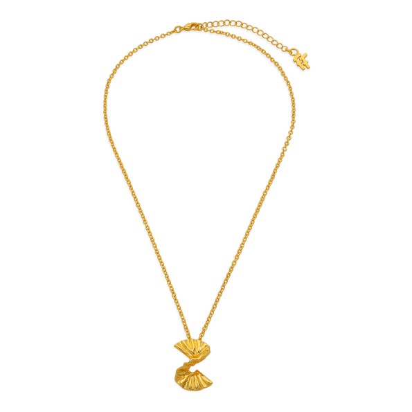 Ruffle Glam κοντό επίχρυσο κολιέ αλυσίδα ακανόνιστο κυματιστό μοτίφ Κοσμήματα