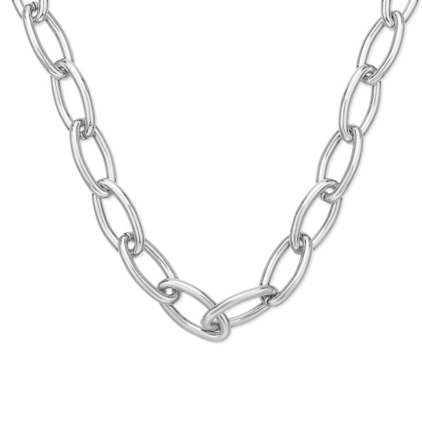 The Chain Addiction ασημί κολιέ αλυσίδα με οβάλ κρίκους