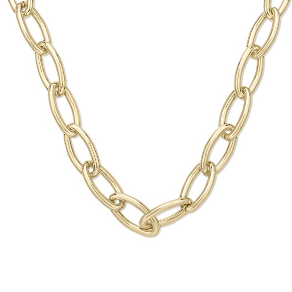 The Chain Addiction επίχρυσο κολιέ αλυσίδα με οβάλ κρίκους