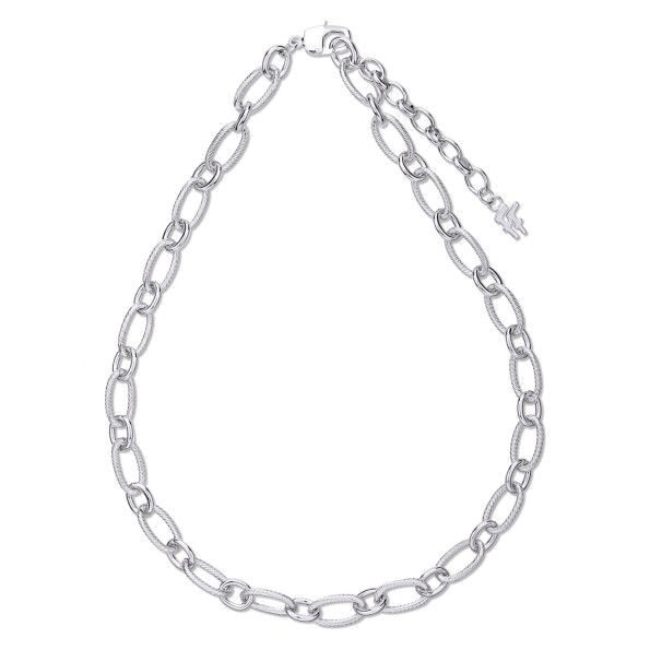 The Chain Addiction ασημί κολιέ αλυσίδα με οβάλ σφυρήλατους κρίκους Κοσμήματα