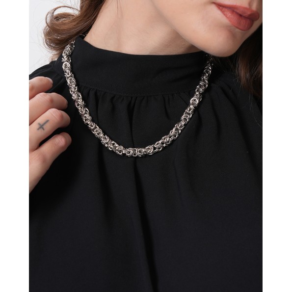 The Chain Addiction ασημί κολιέ με πλεκτή αλυσίδα Κοσμήματα