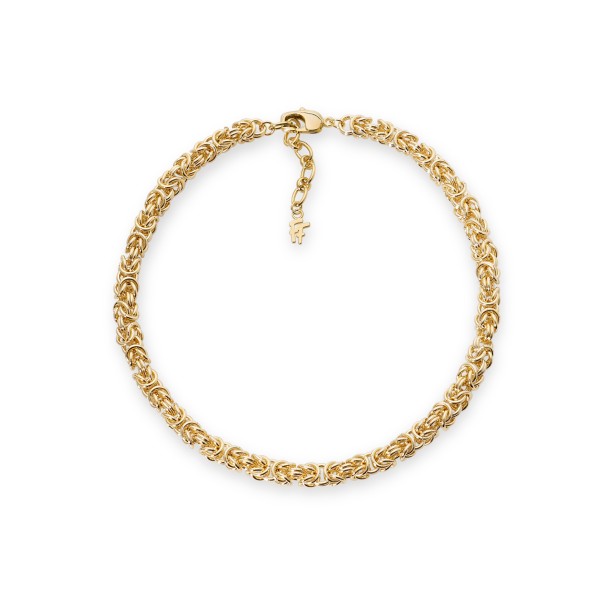 The Chain Addiction επίχρυσο κολιέ αλυσίδα με πλεκτή αλυσίδα