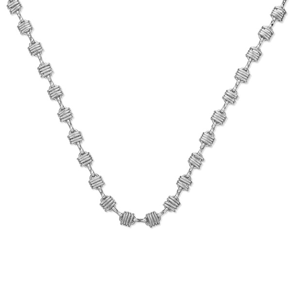 The Chain Addiction ασημί κολιέ αλυσίδα με οβάλ ακανόνιστους κρίκους
