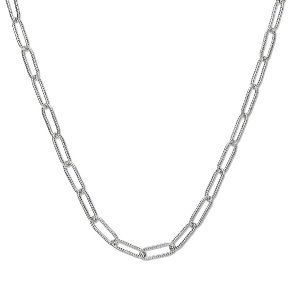 The Chain Addiction ασημί κολιέ αλυσίδα με οβάλ σφυρήλατους κρίκους