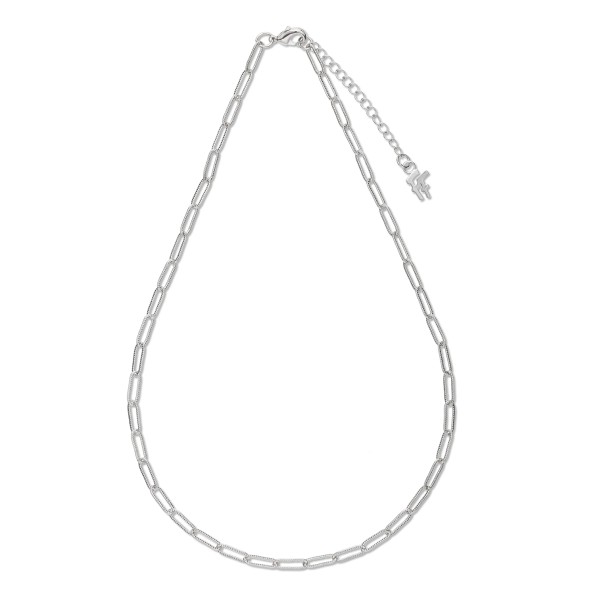 The Chain Addiction ασημί κολιέ αλυσίδα με οβάλ σφυρήλατους κρίκους Κοσμήματα