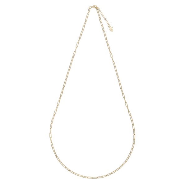 The Chain Addiction μακρύ επίχρυσο κολιέ αλυσίδα με οβάλ σφυρήλατους κρίκους Κοσμήματα