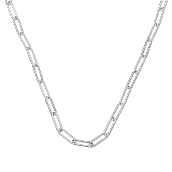 The Chain Addiction silvery chain necklace with large rectangular links