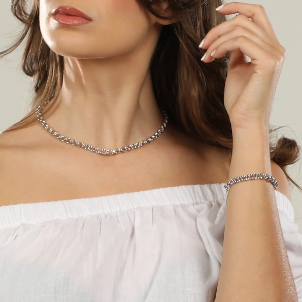 The Chain Addiction ασημί κολιέ αλυσίδα με στρογγυλούς κρίκους Κοσμήματα