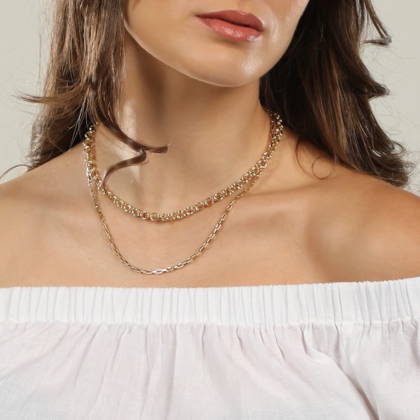 The Chain Addiction επίχρυσο κολιέ αλυσίδα με στρογγυλούς κρίκους Κοσμήματα